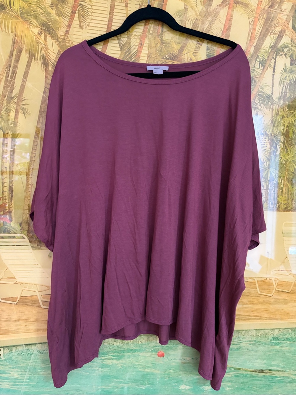 Helmut Lang Relaxed Tunic Top in Dusty Plum